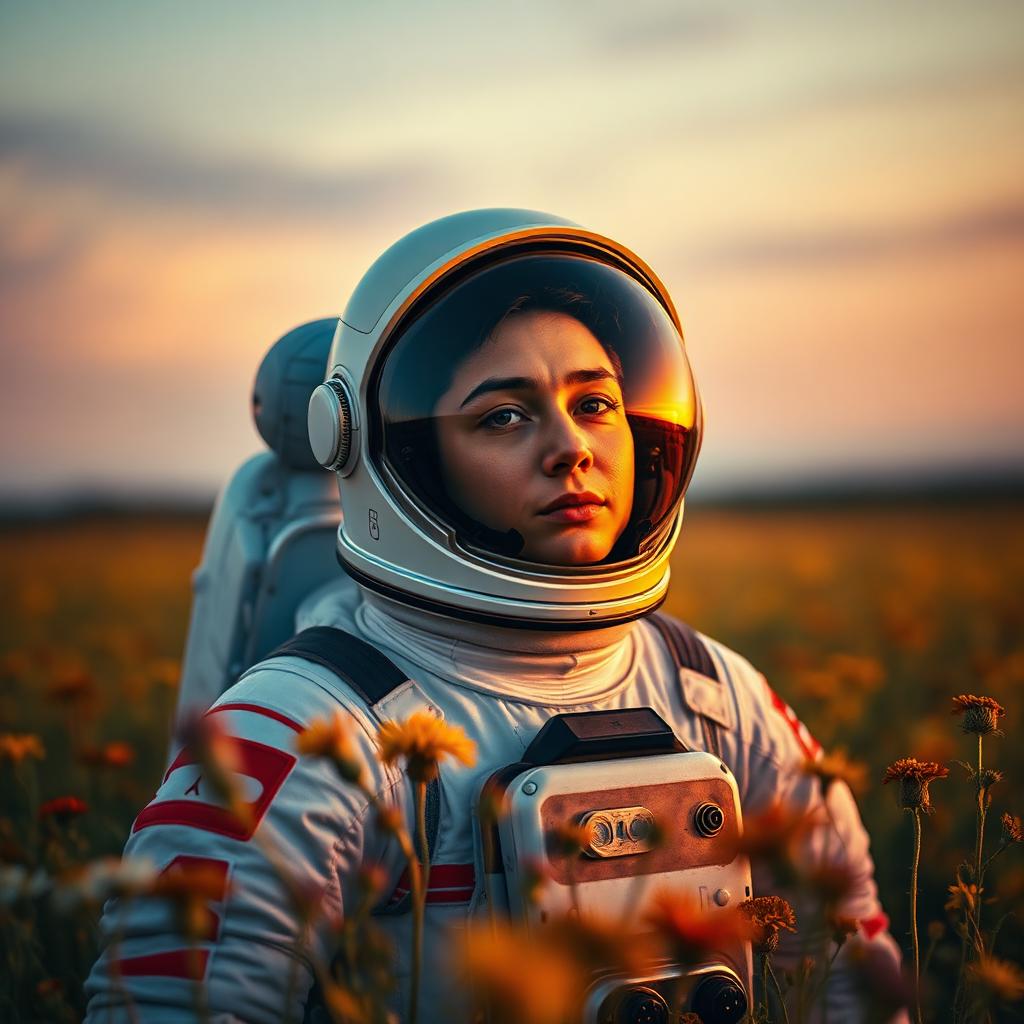 Astronaut in wildflowers