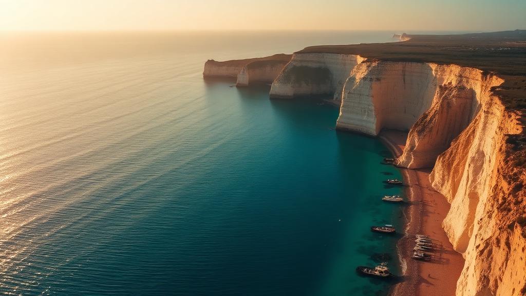 Coastal cliffs at golden hour